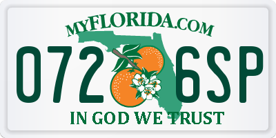 FL license plate 0726SP