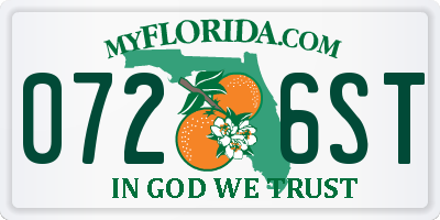 FL license plate 0726ST