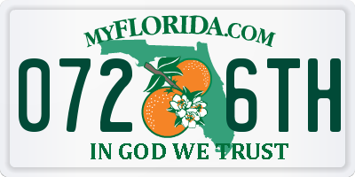 FL license plate 0726TH