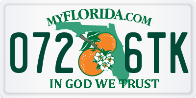 FL license plate 0726TK