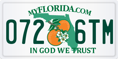 FL license plate 0726TM