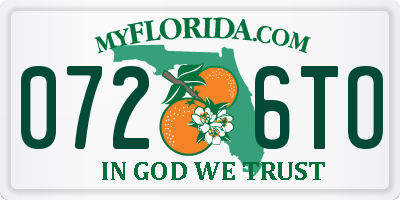 FL license plate 0726TO