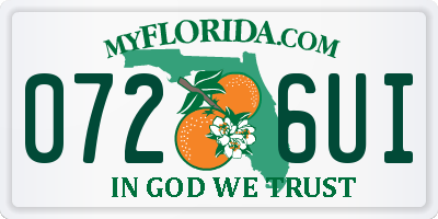 FL license plate 0726UI