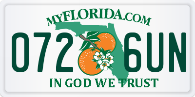 FL license plate 0726UN