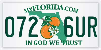 FL license plate 0726UR