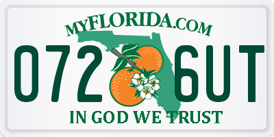 FL license plate 0726UT