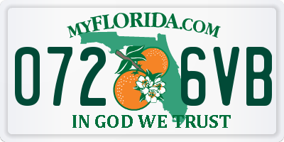FL license plate 0726VB