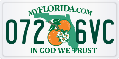 FL license plate 0726VC