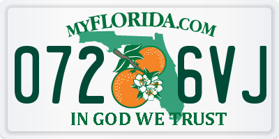 FL license plate 0726VJ