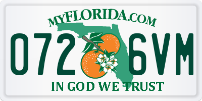FL license plate 0726VM