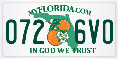FL license plate 0726VO