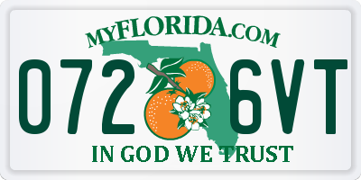 FL license plate 0726VT