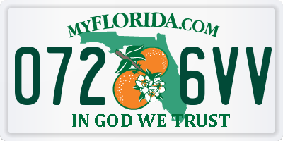 FL license plate 0726VV
