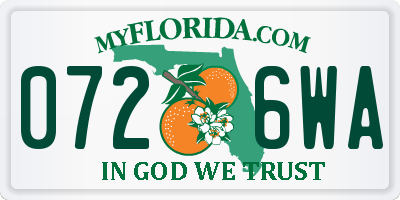FL license plate 0726WA