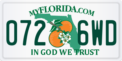 FL license plate 0726WD