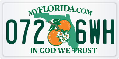 FL license plate 0726WH