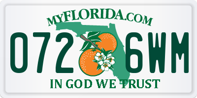 FL license plate 0726WM