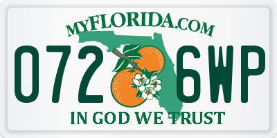 FL license plate 0726WP