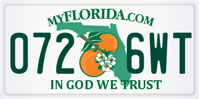 FL license plate 0726WT