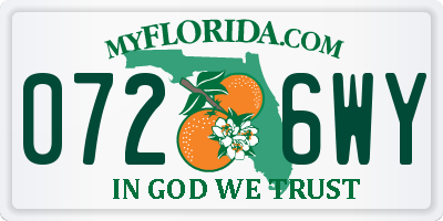 FL license plate 0726WY