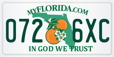 FL license plate 0726XC