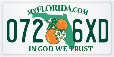 FL license plate 0726XD