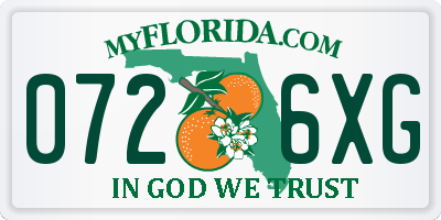 FL license plate 0726XG