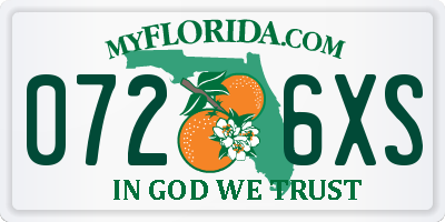 FL license plate 0726XS