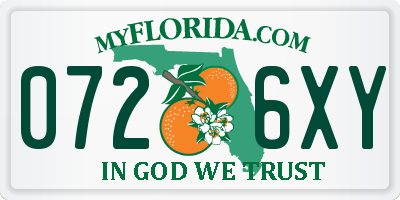 FL license plate 0726XY