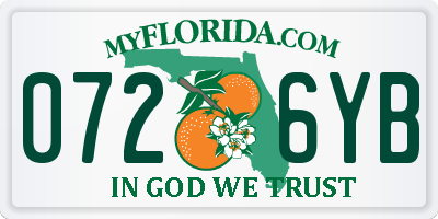 FL license plate 0726YB