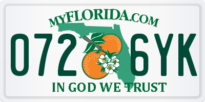 FL license plate 0726YK