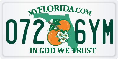 FL license plate 0726YM