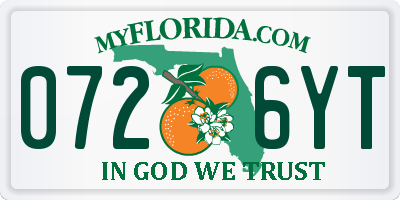 FL license plate 0726YT