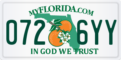 FL license plate 0726YY