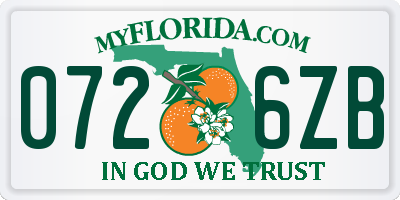 FL license plate 0726ZB