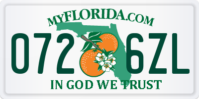 FL license plate 0726ZL
