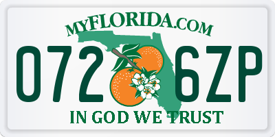 FL license plate 0726ZP