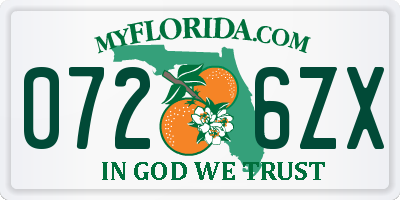 FL license plate 0726ZX