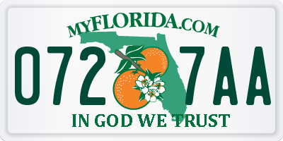 FL license plate 0727AA