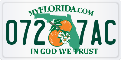FL license plate 0727AC