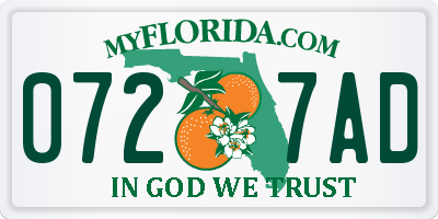 FL license plate 0727AD