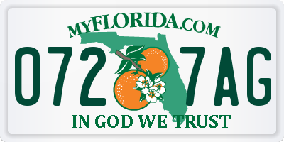 FL license plate 0727AG