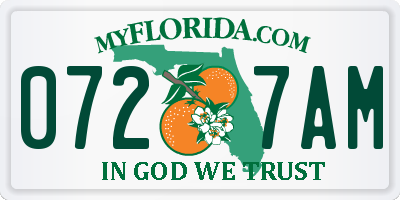 FL license plate 0727AM