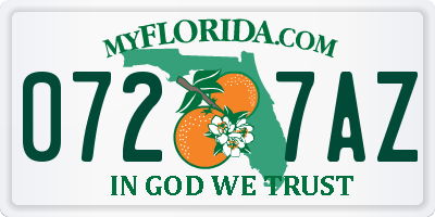 FL license plate 0727AZ