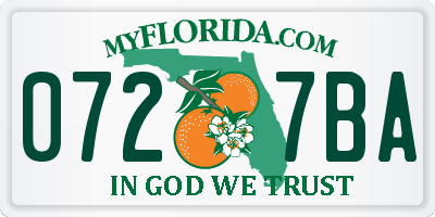 FL license plate 0727BA