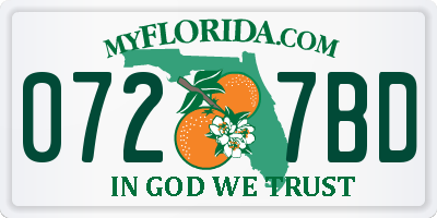 FL license plate 0727BD