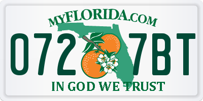 FL license plate 0727BT