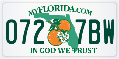 FL license plate 0727BW