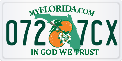 FL license plate 0727CX