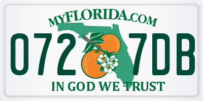 FL license plate 0727DB